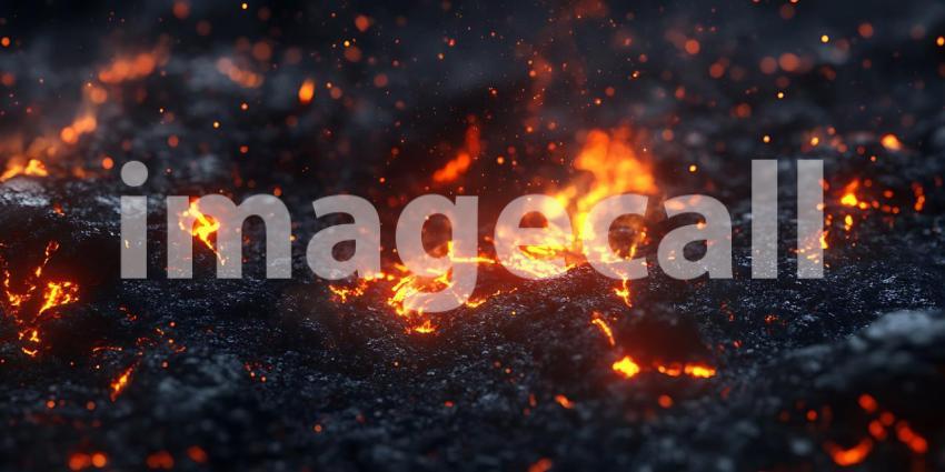 Fiery Embers Dark Background Texture