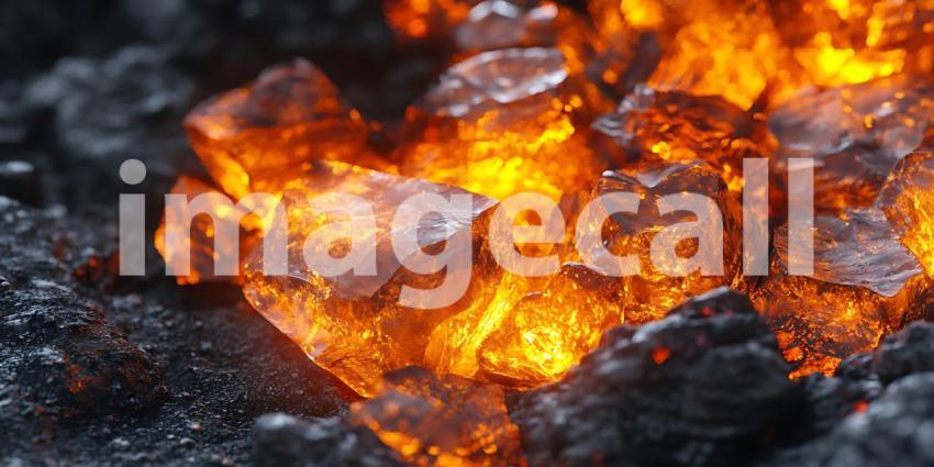 Burning Coal Embers Fire Heat Glowing Texture Background