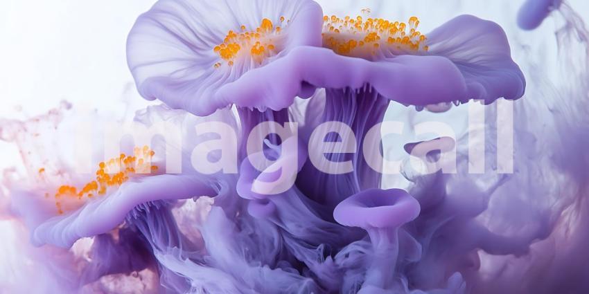 Lavender Ink Bloom Abstract Artistic Background