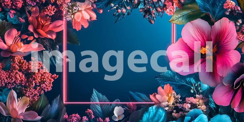 Vibrant Floral Frame Stunning Botanical Artwork for Design Inspi