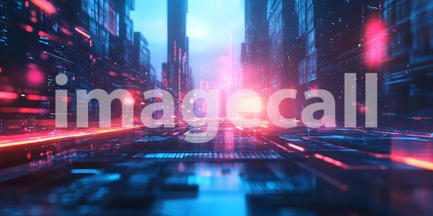 Cyberpunk Cityscape Neon Lights and Futuristic Architecture