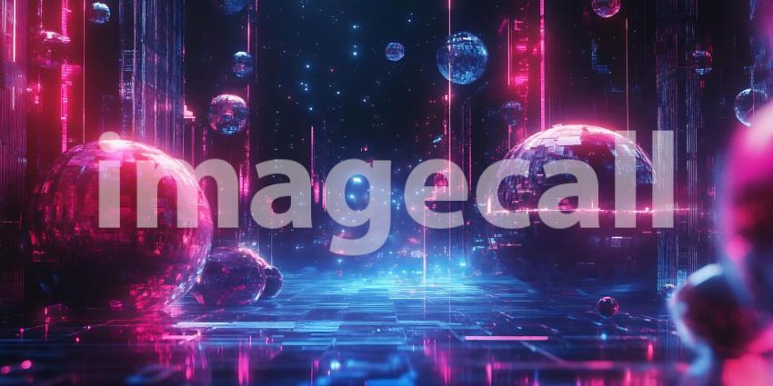 Cyberpunk Cityscape Neon Lights Futuristic Background Digital Ar