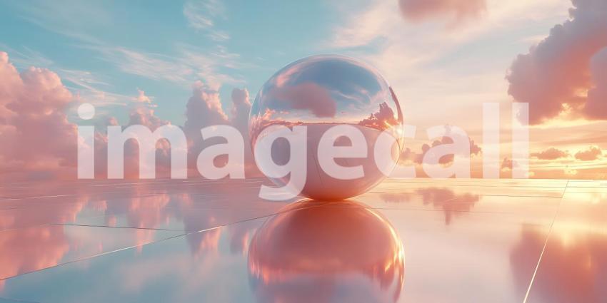 Dreamy Pastel Cloudscape Serene Sunset Reflection