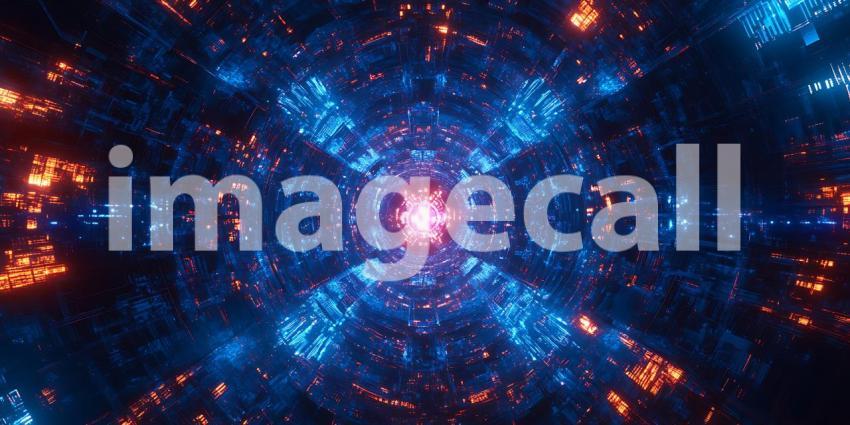 Vibrant Cosmic Nebula Abstract Blue and Orange Energy