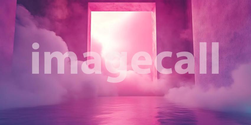 Pink and Purple Smoke Background Glowing Doorway Texture