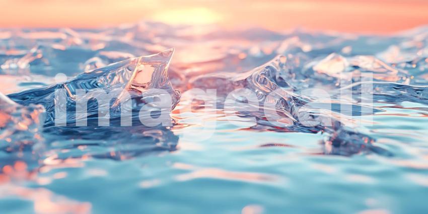 Stunning Sunset over Frozen Peaks Winter Wonderland Landscape
