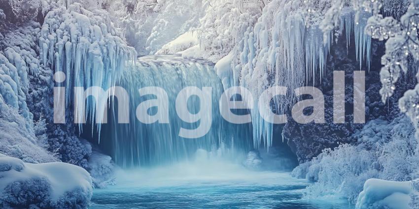 Enchanted Frozen Forest Winter Wonderland Background