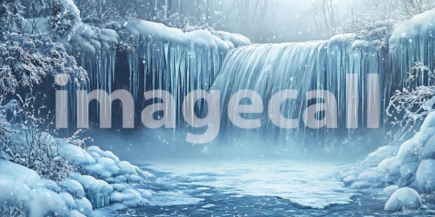 Stunning Frozen Waterfall Winter Wonderland Nature Photography