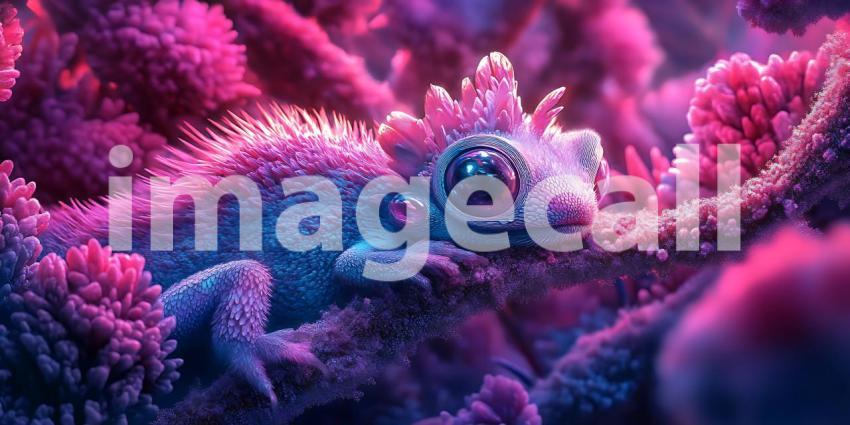 Vibrant Purple and Pink Coral Reef Scene
