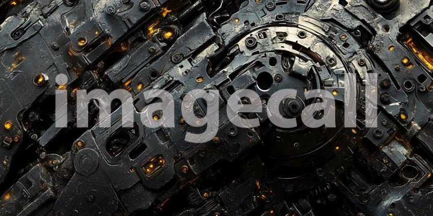 Dark Abstract Texture Black and Gold Background Image