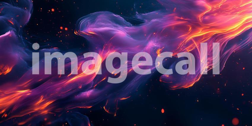 Cosmic Nebula Vibrant Purple and Orange Space Background