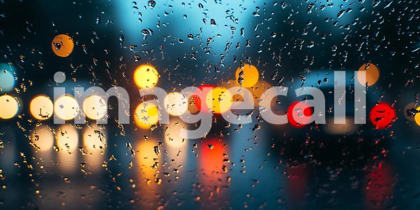 Rainy Night City Lights Stunning Abstract Background Image