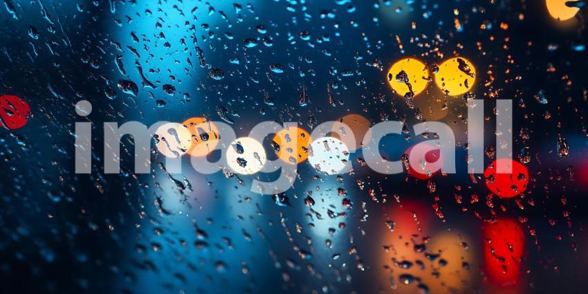 Rainy Night City Lights Stunning Bokeh Background Image