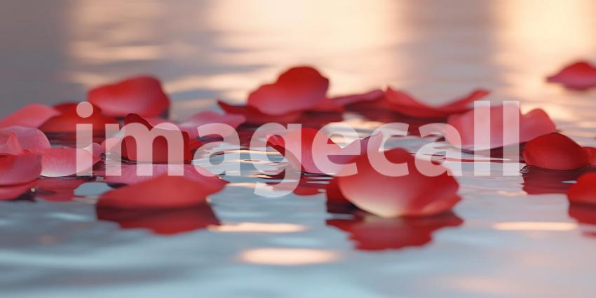 Floating Rose Petals Romantic Background Image