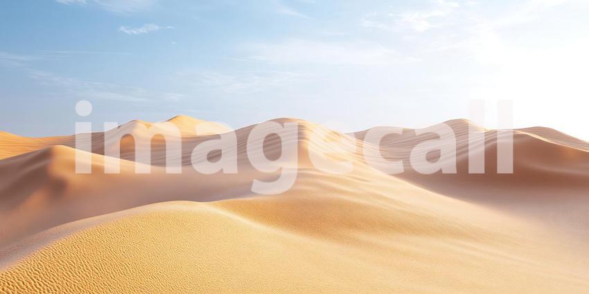 Stunning Desert Landscape Sand Dunes Under a Sunny Sky