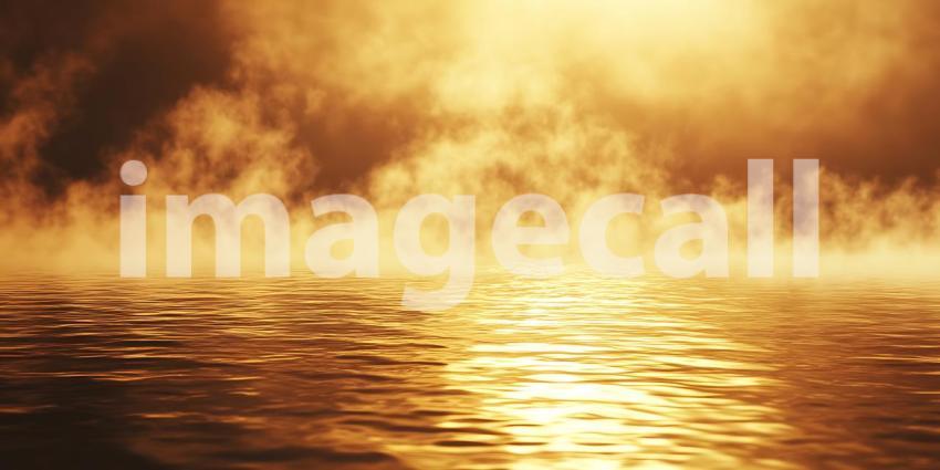 Golden Sunset Water Reflection Calm  Serene Nature Background