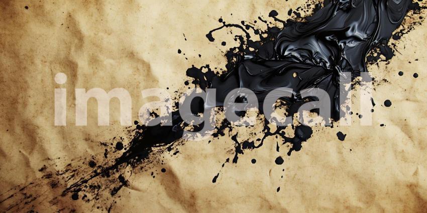 Grunge Texture Background Dark Ink Splatter on Aged Paper