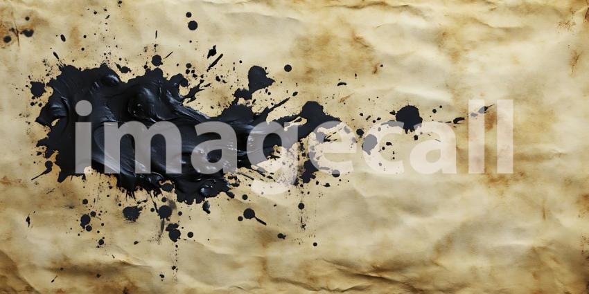 Aged Paper Texture with Ink Splatter Grunge Background