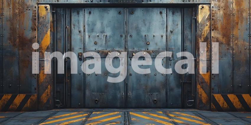 Rusty Metal Door Background Grunge Industrial Texture Image
