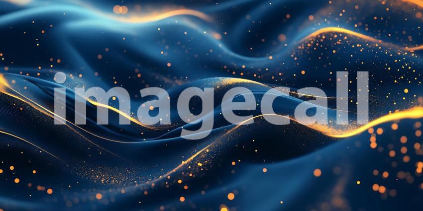 Abstract Blue and Gold Wave Background