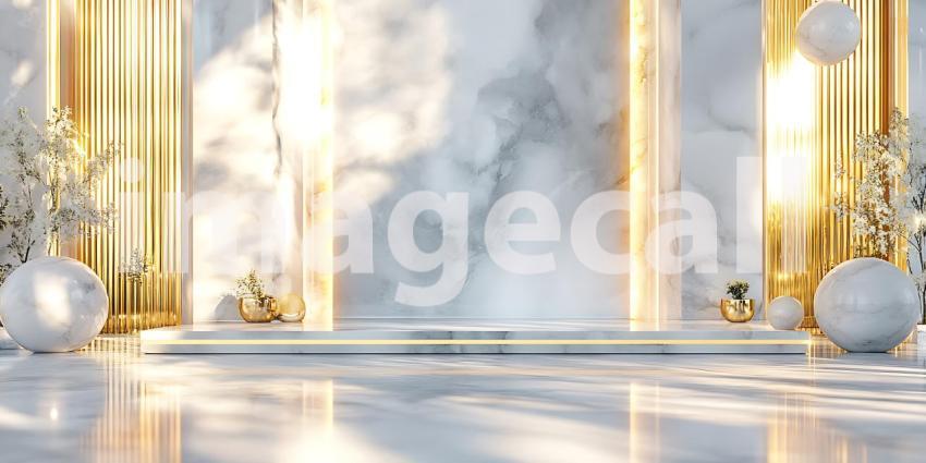 Elegant Gold and White Marble Background Luxury Texture Image