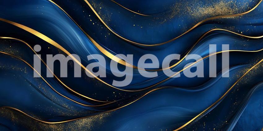 Luxury Deep Blue and Gold Abstract Background Elegant Swirling T