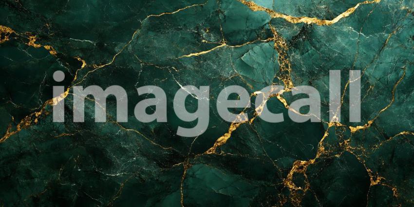 Dark Teal Gold Marble Texture Background