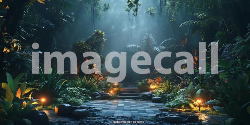 Enchanted Forest Magical River Scene Background