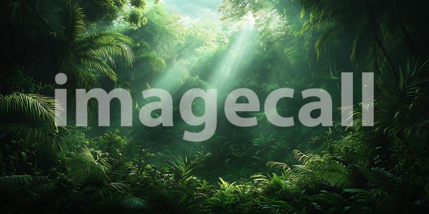 Enthralling Sunbeams Piercing Lush Green Canopy Natures Mystical