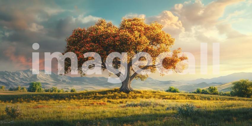 Majestic Autumn Tree Breathtaking Landscape Photography