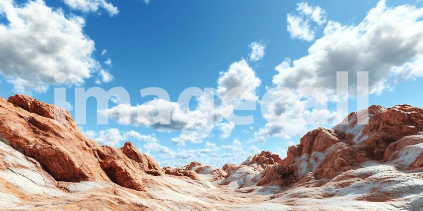 Stunning Desert Landscape Vibrant Sky and Red Rock Formations
