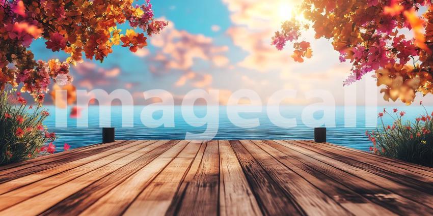 Autumn Serenity Coastal Path  Vibrant Leaves