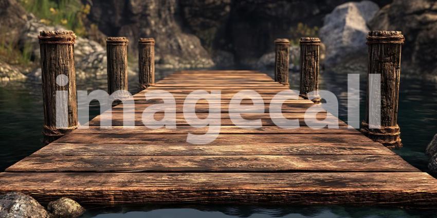Rustic Wooden Bridge Game Asset Adventure Background Fantasy Set