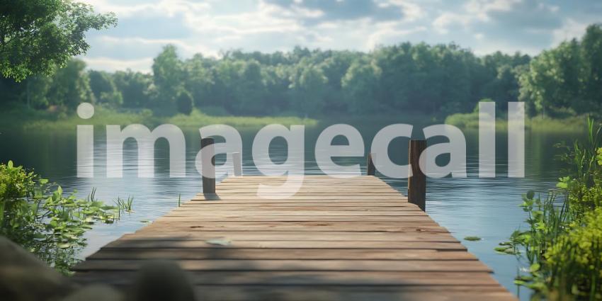 Serene Lakeside Dock Peaceful Nature Escape