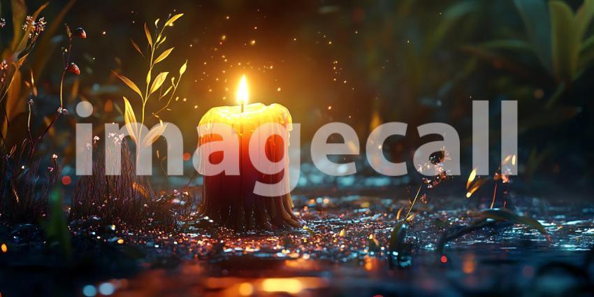 Luminous Candlelight Mystical Atmosphere Enchanting Glow Spiritu