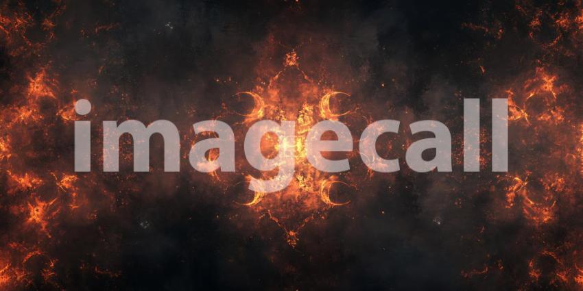 Fiery Abstract Background Embers Glowing Particles and Intense H