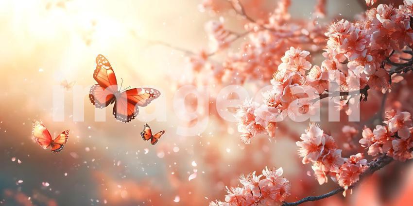Butterflies and Cherry Blossoms A Springtime Dream