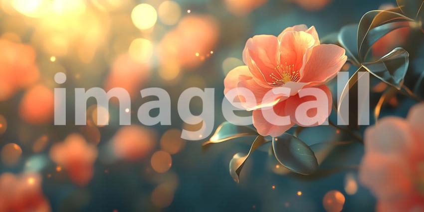 Peach Blossom in Soft Sunlight A Stunning Floral CloseUp