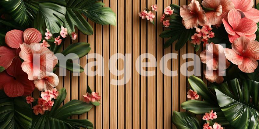 Stunning Floral Arrangement on Wooden Background Perfect for Inv