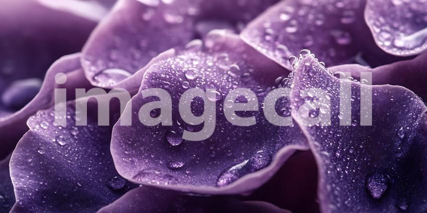 Purple Flower Petals Macro Photography of DewCovered Blossoms  E