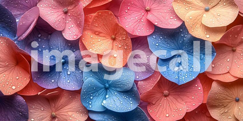Vibrant Hydrangea Petals A Spectrum of Color and Texture