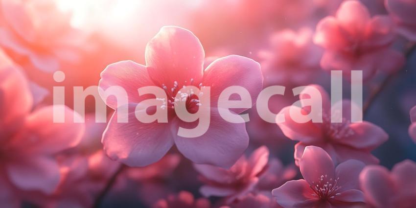 Stunning Pink Blossom CloseUp Springtime Floral Background for D