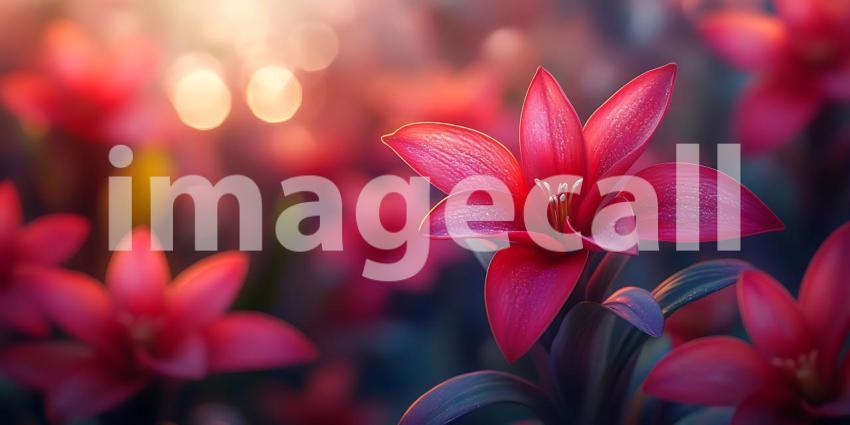 Vibrant Pink Lily Bloom Dewdrop Macro Photography  Stunning Flor