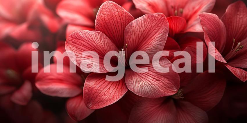 Vibrant Red Flower CloseUp Detailed Macro Photography of Petals