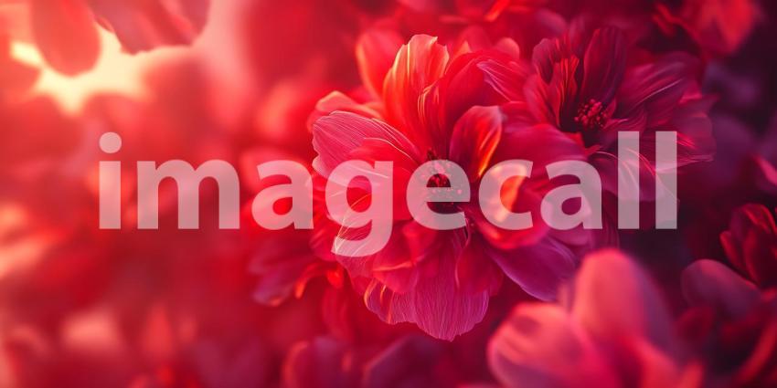 Vibrant Red Flower Bloom Abstract Floral Background Texture for