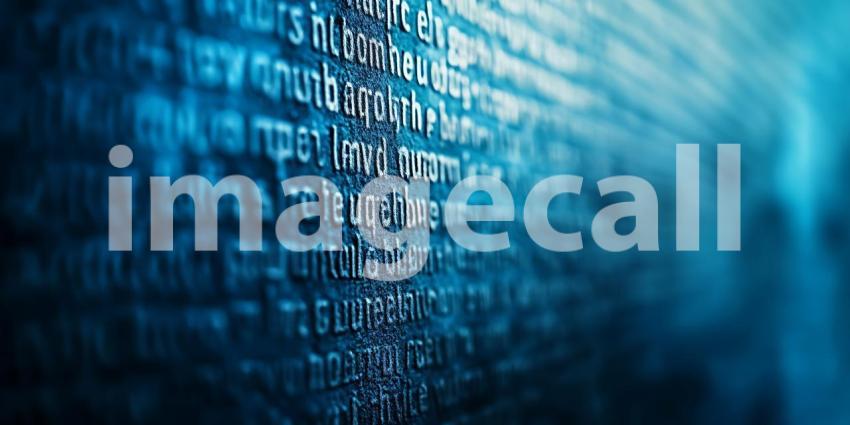 Abstract Blue Digital Code Data Stream Background Texture