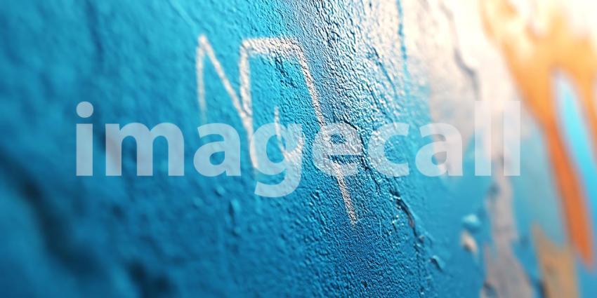 Vibrant Teal Texture CloseUp of Graffiti Art