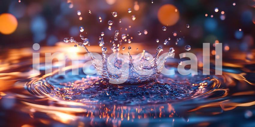 Vibrant Water Drop Impact Stunning Macro Photography of Liquid D