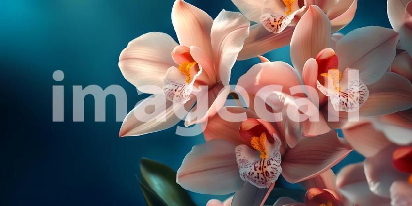 Stunning Peach and White Orchid Blooms Exquisite Floral Photogra