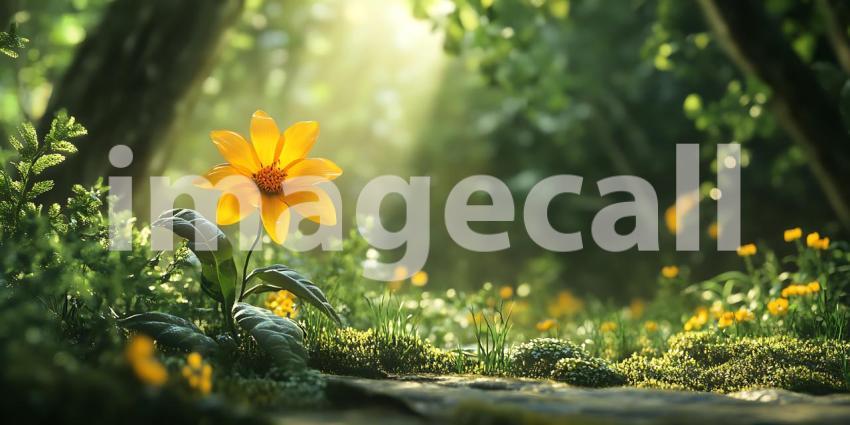 Luminous Bloom A Serene Forest Scene